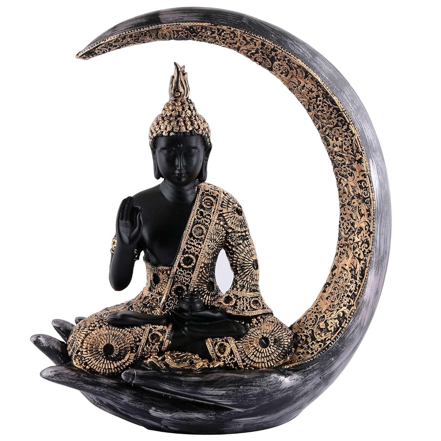 Gautam Buddha Statue Black Showpiece Idol Figurine for Feng Sui, Vastu, Home Decor, Office, Diwali, Gifting, Living Room, Bedroom, Study Table