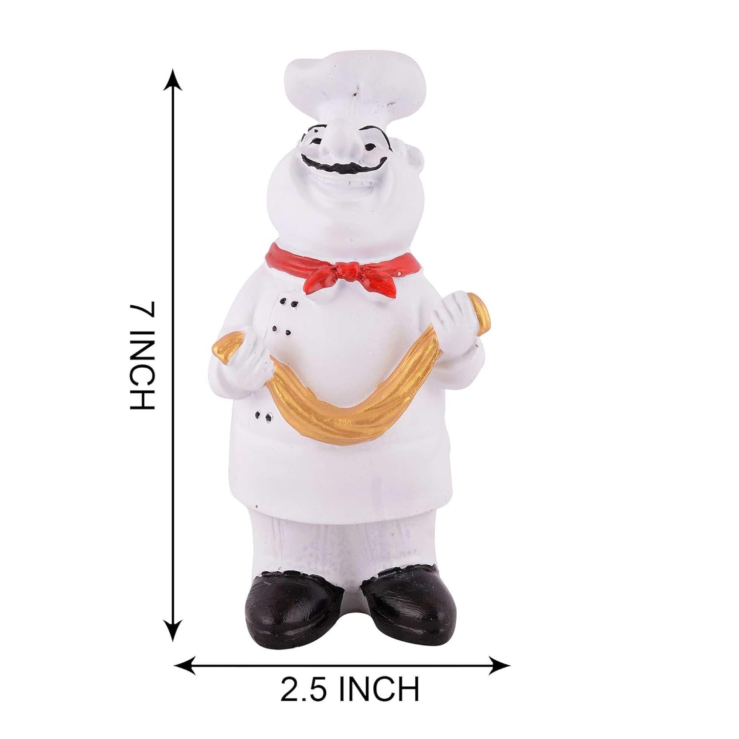Grabityour Resin Cute Chef Showpiece Miniature Statue for Kitchen Decoration Figurine for Home Decor, Dining Room, Living Room, Bedroom, Office, Gift (White)
