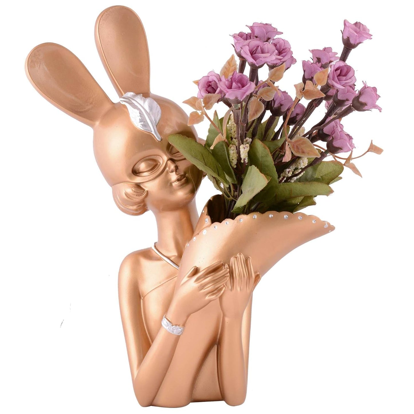 Decorative Flower Vases showpiece for Living Room, Bedroom, Kitchen, Dining Room, Office Decoration Home Decor 14 Inch(Peach)