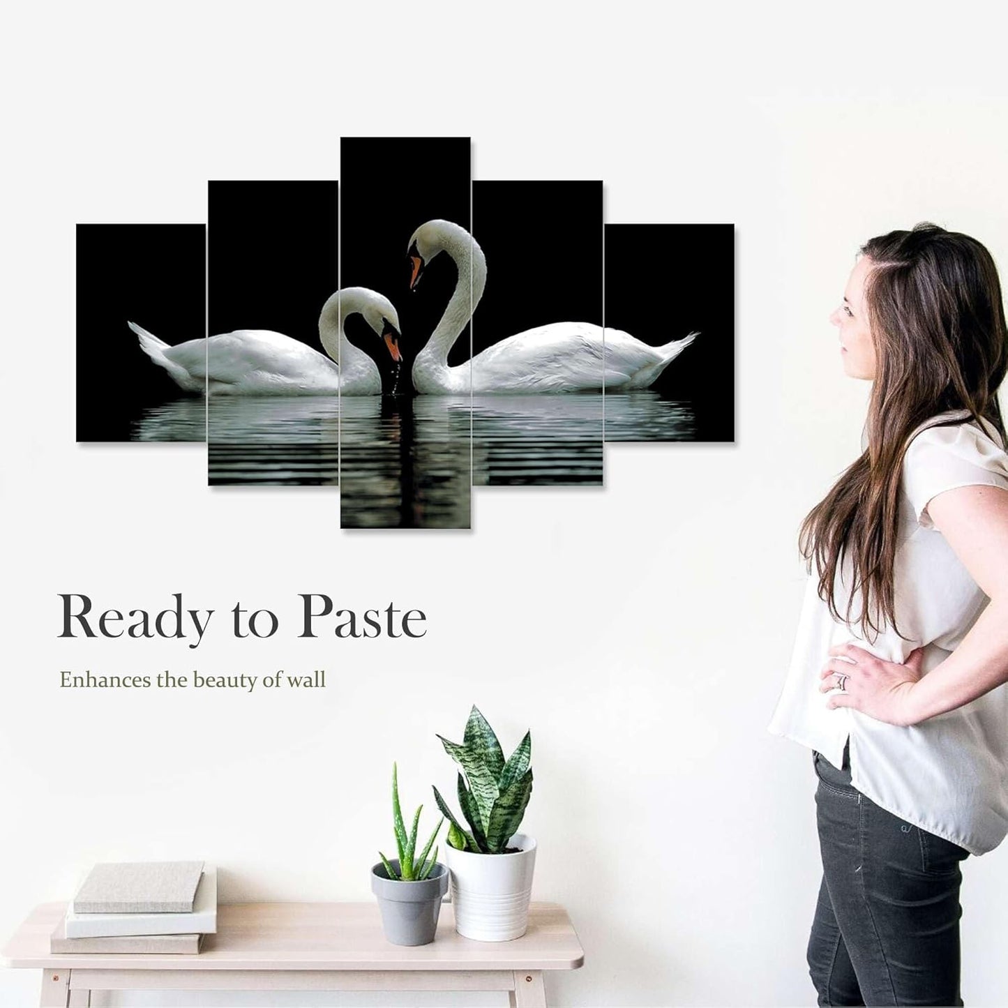 Grabityour Retail Set of Five MDF Framed 3D Wall Painting for Home Decoration, Big Size Painting for Living Room, Bedroom (17x30 inches)