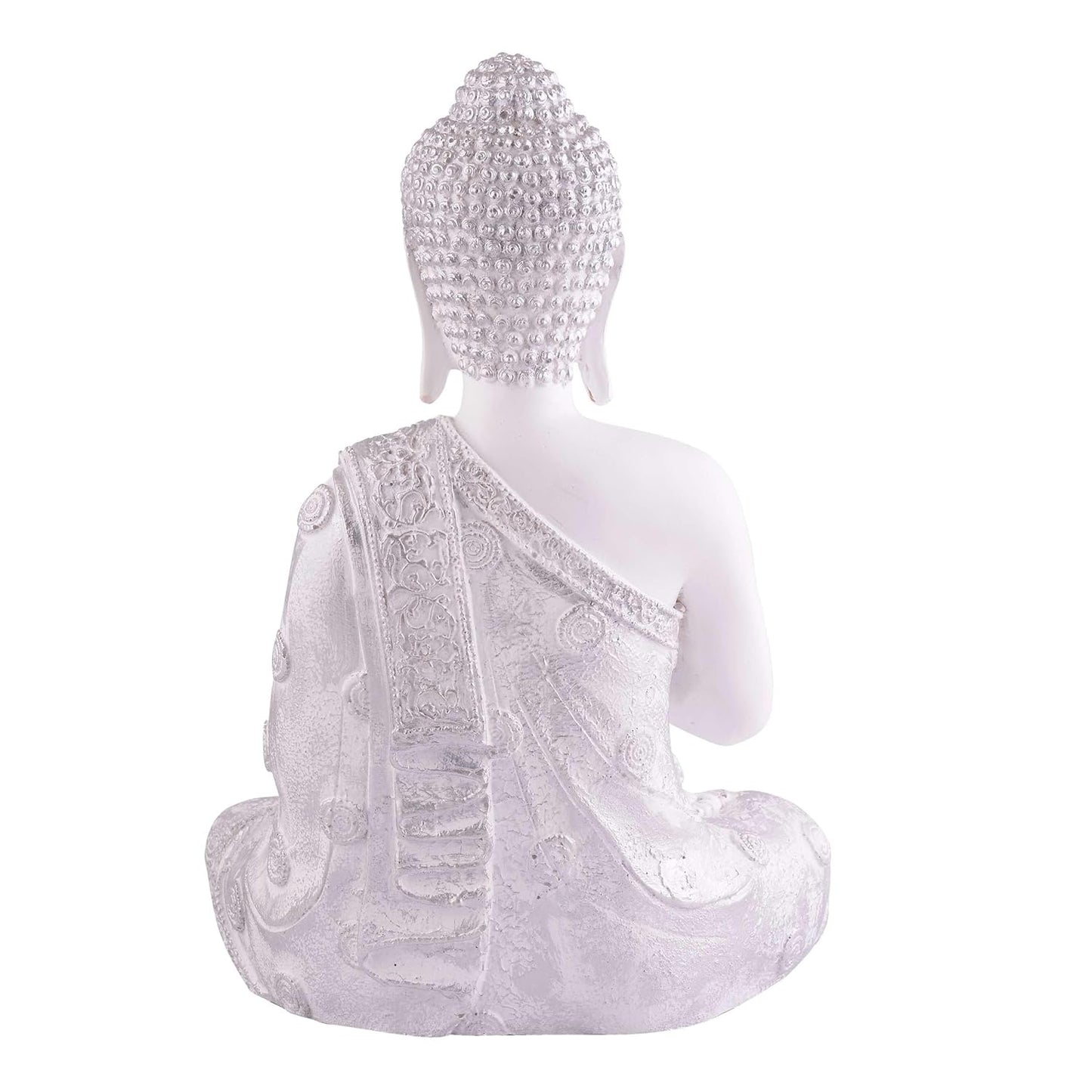 Gautam Buddha Statue Showpiece White Idol Figurine for Feng Sui, Vastu, Home Decor, Office, Diwali, Gifting, Living Room, Bedroom, Study Table