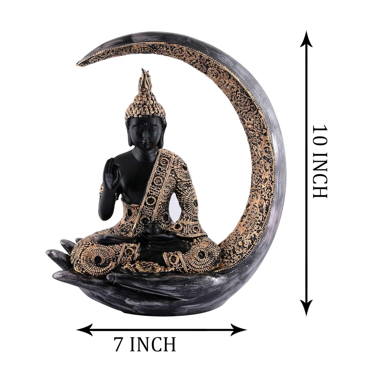 Gautam Buddha Statue Black Showpiece Idol Figurine for Feng Sui, Vastu, Home Decor, Office, Diwali, Gifting, Living Room, Bedroom, Study Table