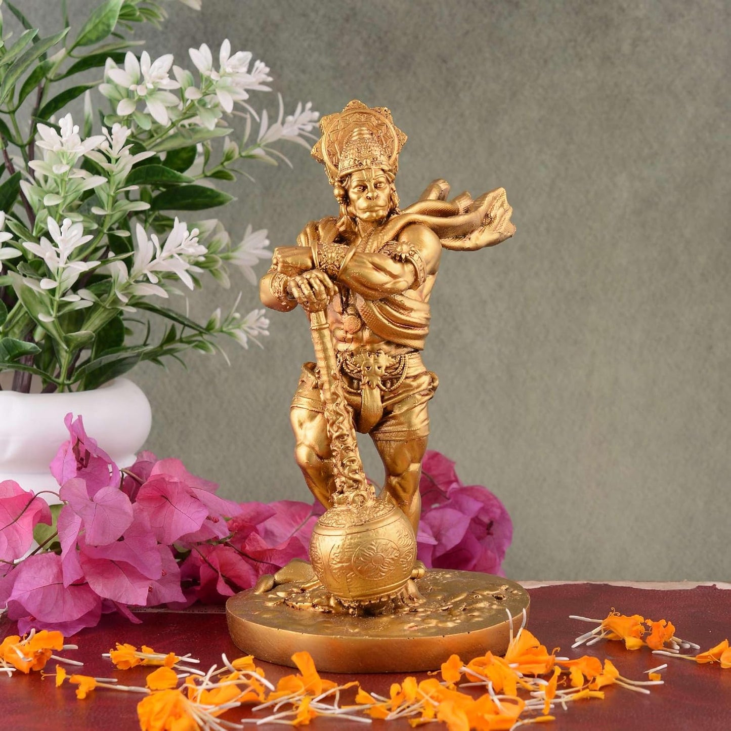 Bahubali Hanuman Ji Murti for Car Dashboard Home Decor Pooja Room Office Table Wall Bajrangbali Idol Statue Showpiece Decoration Gift Items