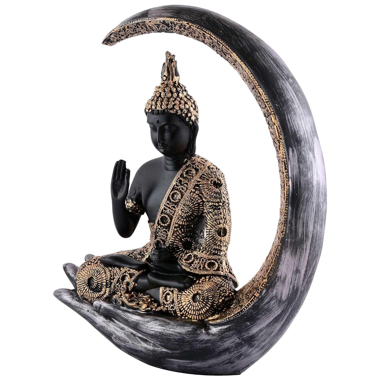 Gautam Buddha Statue Black Showpiece Idol Figurine for Feng Sui, Vastu, Home Decor, Office, Diwali, Gifting, Living Room, Bedroom, Study Table